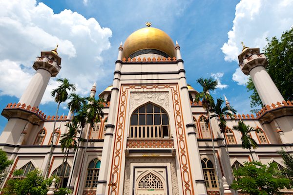 The Sultan Mosque was built in 1824 by Sultan Hussain Shah, the first Sultan of Singapore, with help of funds from the East India Company. Located in the Kampong Glam District of Rochor Planning Area of Singapore, it is considered one of the most important mosques for Muslims in the country. © Chrishowey | Dreamstime.com