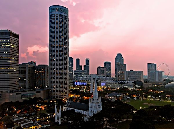 St. Andrews’s (Anglican) was built around 1835 and is the largest Cathedral in Singapore, located in the Central Area of Singapore’s Business District. The Cathedral is visible at the bottom of the photo here, with the sprawling city in the backdrop. ©Paul Fell -shutterstock.com