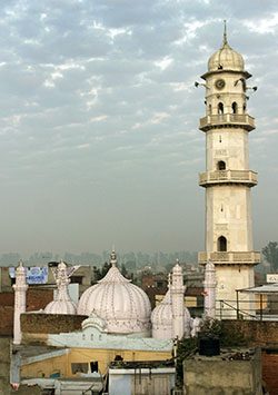 Minarat-ul-Masih - The white minaret in Qadian, India, symbolic of the advent of Hadhrat Mirza Ghulam Ahmad (as), the Promised Messiah and Imam Mahdi