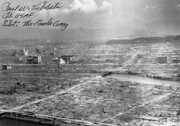 Image depicting the devastating aftermath in Hiroshima after the nuclear bomb was dropped