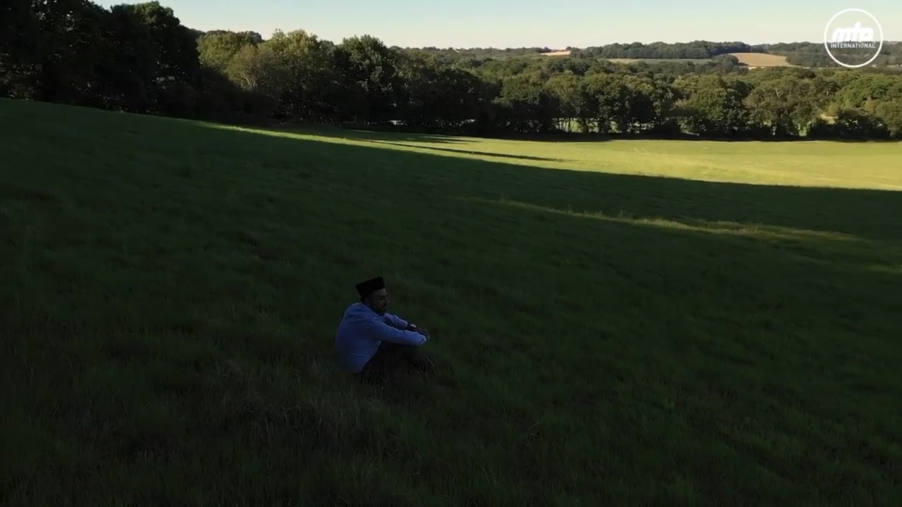 Missionary Raza Ahmed looks out onto the empty Jalsa UK site.