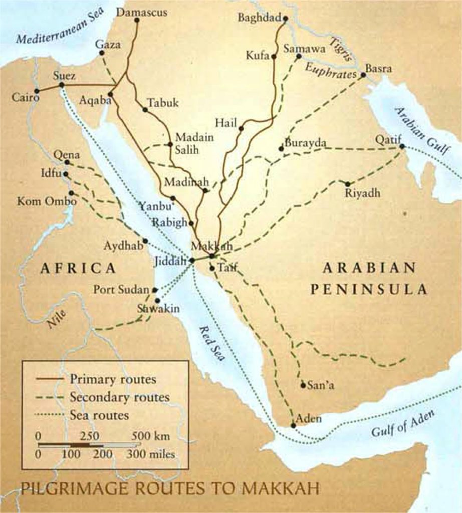 Pilgrimage routes to Makkah