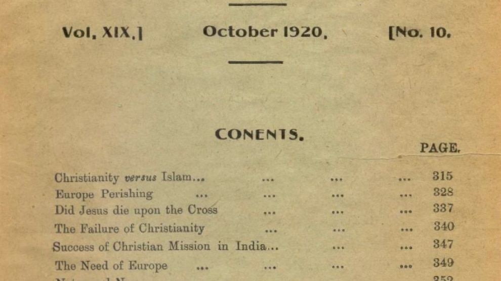 Review of Religions October 1920 Edition