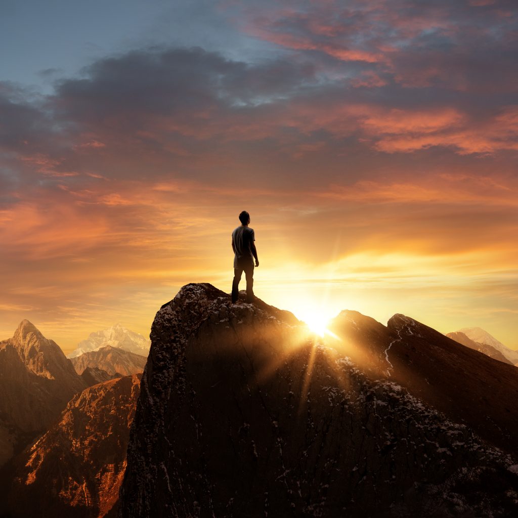 man on cliff