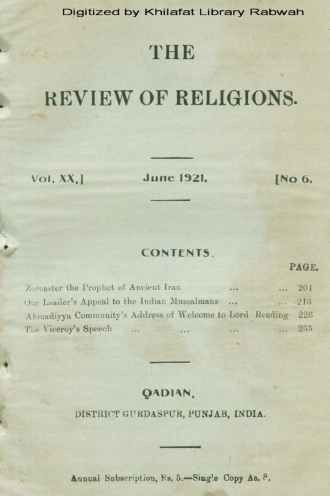 100-Year Rewind: The Review of Religions June 1921 Edition