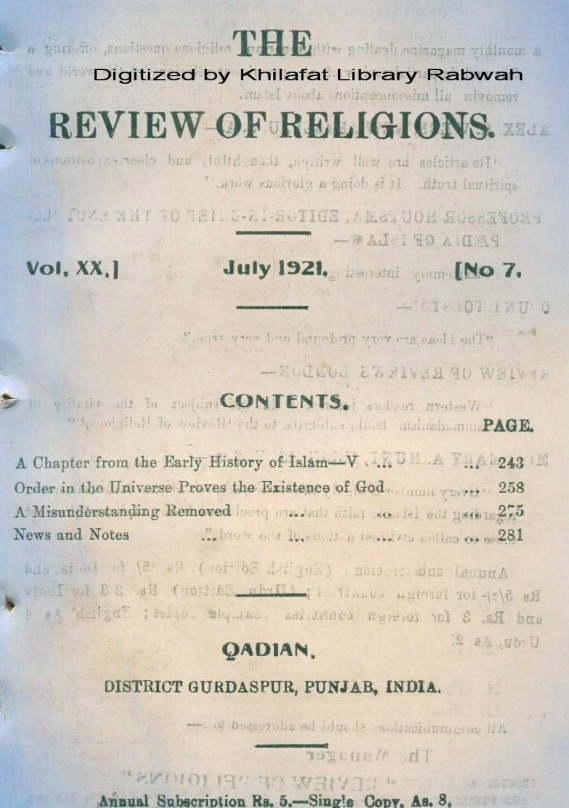 100-Year Rewind: The Review of Religions July 1921 Edition